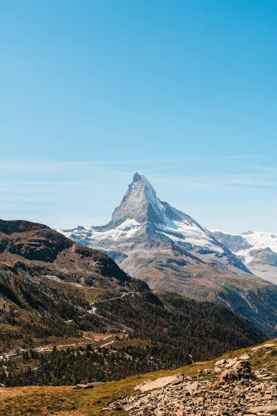 Blick auf den Matterhorngipfel in Zermatt, Schweiz. — Stockfoto