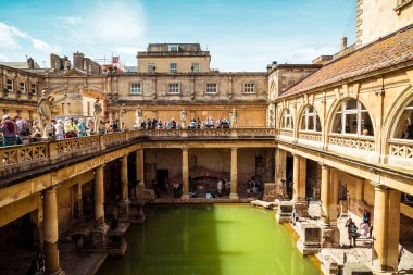 Bath, İngiltere - 30 Ağustos 2019: Roma Hamamları, Unesco Dünyası
