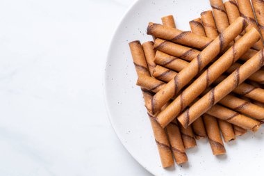 krema ile kahve gofret sopa rulo