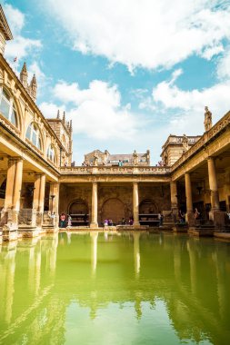 Bath, İngiltere - 30 Ağustos 2019: Roma Hamamları, Unesco Dünyası
