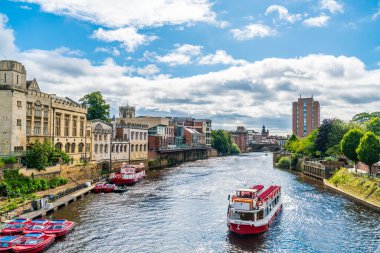 York City with River Ouse in York UK. clipart