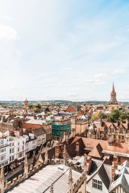Oxford City High Street yüksek açı görünümü, İngiltere