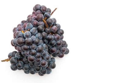 beyaz arka planda taze siyah üzüm