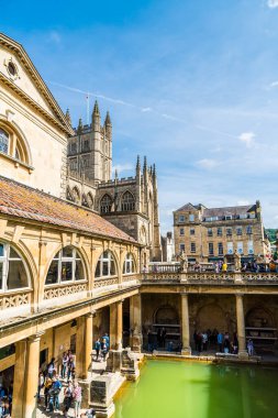 Bath, İngiltere - 30 Ağustos 2019: Roma Hamamları, Unesco Dünyası
