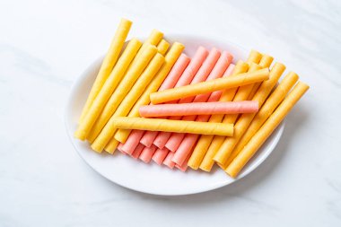 renkli gofret sopa rulo 