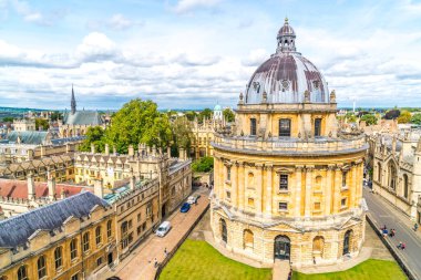 Oxford, İngiltere - 29 Ağustos 2019 - Radclif'in yüksek görünümü