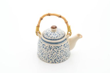 Beyaz arka planda Vintage Çin çayı seti