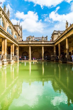 Bath, İngiltere - 30 Ağustos 2019: Roma Hamamları, Unesco Dünyası
