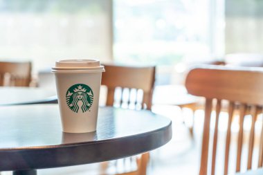 Bangkok, Tayland - 29 Haziran 2018: Starbucks sıcak içecek kahve