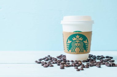 Bangkok, Tayland - 5 Haziran 2018: kahve fincanı Starbucks logosu ile.