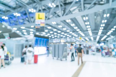 Soyut bulanıklık ve ufuk Havaalanı terminal iç 