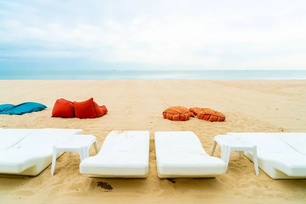 beach bean bag  with ocean sea background