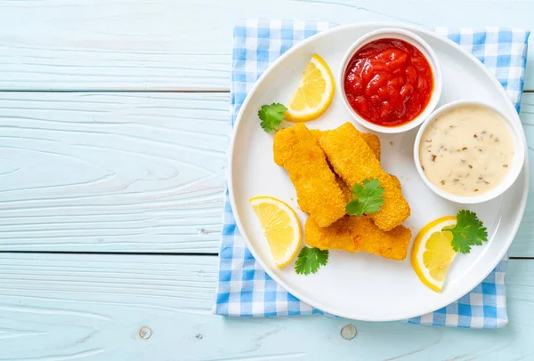 stock image fried fish finger stick or french fries fish with sauce