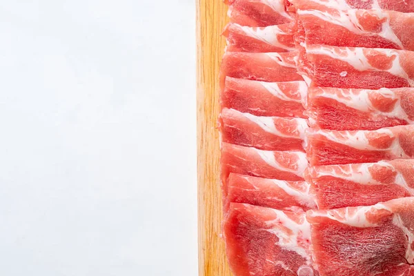 Fresh Sliced Collar Pork Raw — Stock Photo, Image