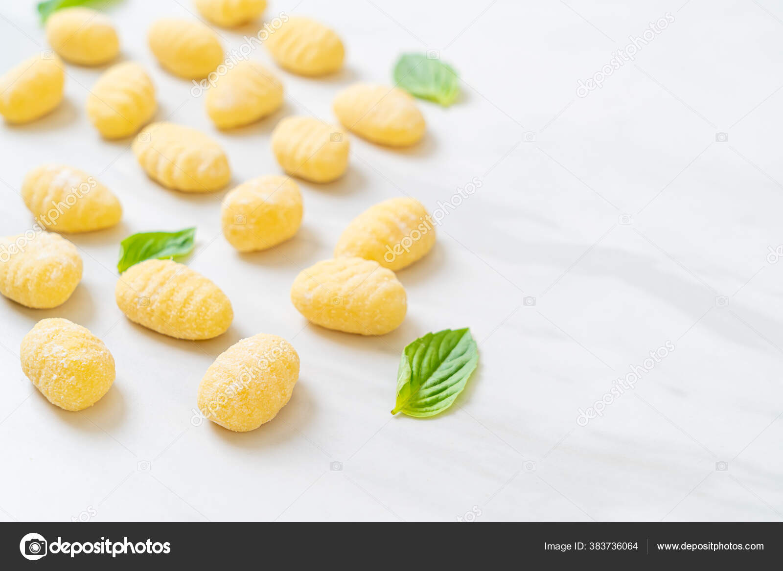Traditional Italian Gnocchi Pasta Uncooked Italian Food Style Stock