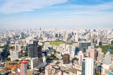 Bangkok Tayland 'da mimarisi ve binası olan güzel bir şehir manzarası