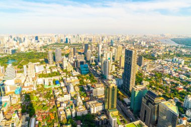 Bangkok Tayland 'da mimarisi ve binası olan güzel bir şehir manzarası