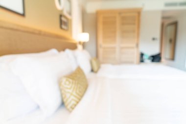Özet olarak, arka plan için soyut bulanıklık ve odaksız otel odası