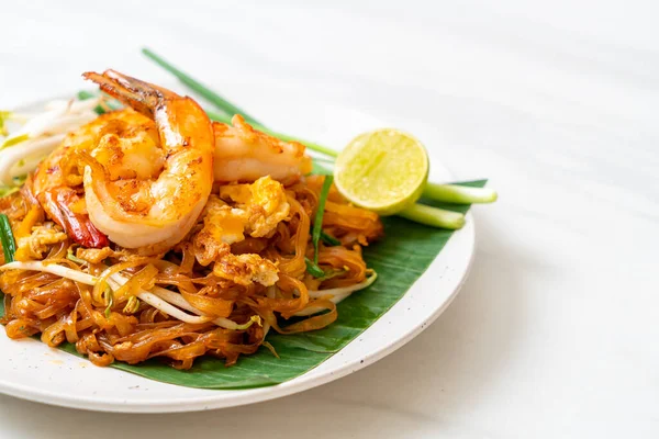 Pad Thai Keverjük Össze Sült Rizs Tészta — Stock Fotó