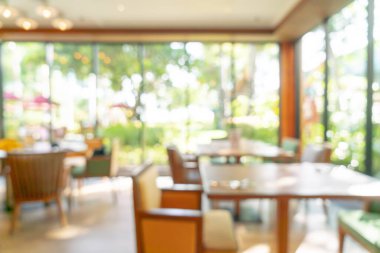 Özet olarak, arka plan için soyut bulanıklık ve odaksız otel restoranı