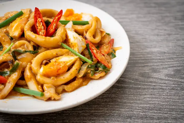 Stir Fried Squid Octopus Salt Egg Asian Food Style — Stock Photo, Image