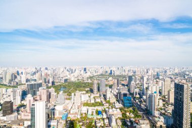 Bangkok Tayland 'da mimarisi ve binası olan güzel bir şehir manzarası