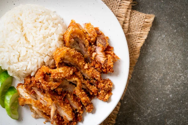 Hainanese Csirke Rizs Sült Csirke Vagy Rizs Párolt Csirke Leves — Stock Fotó