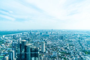 Bangkok Tayland 'da mimarisi ve binası olan güzel bir şehir manzarası