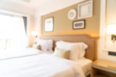 Özet olarak, arka plan için soyut bulanıklık ve odaksız otel odası