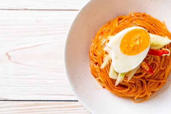 Korean Cold Noodles Egg Korean Food Style — Stock Photo, Image