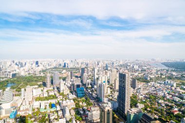 Bangkok Tayland 'da mimarisi ve binası olan güzel bir şehir manzarası