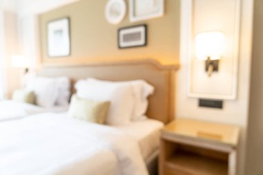Özet olarak, arka plan için soyut bulanıklık ve odaksız otel odası