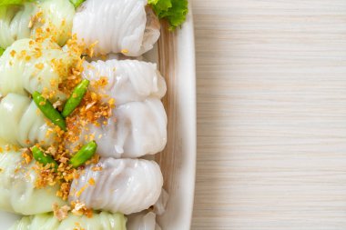 ( Kow Griep Pag Mor) Domuz buğulama pirinç paketleri ya da pilav kabuklu börekler