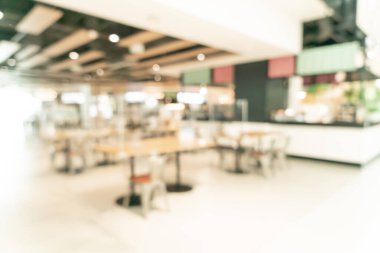 Alış veriş merkezinde arka plan için soyut bulanık yemek salonu