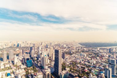 Bangkok Tayland 'da mimarisi ve binası olan güzel bir şehir manzarası