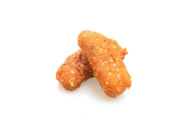 beyaz arkaplanda izole edilmiş kızarmış muz