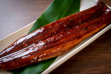 Izgara yılan balığı ya da soslu ızgara unagi (Kabayaki) - Japon yemeği..