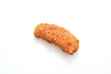 beyaz arkaplanda izole edilmiş kızarmış muz