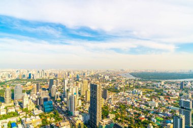 Bangkok Tayland 'da mimarisi ve binası olan güzel bir şehir manzarası