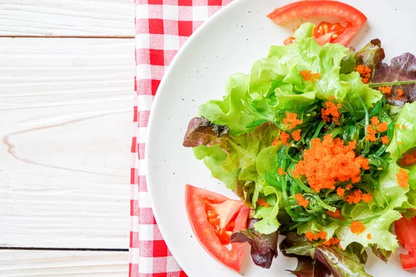 Salada Legumes Com Algas Japonesas Ovos Camarão Estilo Comida Saudável — Fotografia de Stock