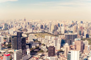 Bangkok Tayland 'da mimarisi ve binası olan güzel bir şehir manzarası