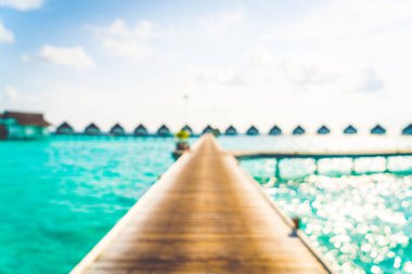 Maldivler 'deki soyut tropik plaj ve deniz manzarası Tatil Tatili kavramı