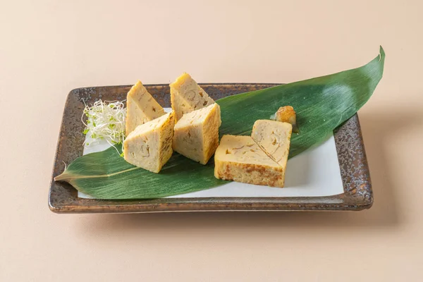 Tamagoyaki Frittata Laminata Dolce Giapponese Stile Alimentare Giapponese — Foto Stock