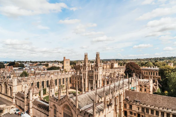 High angle view of High Street of Oxford City, United Kingdom.