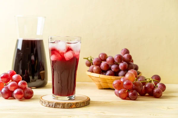 Fresh Grape Juice Wood Background — Stock Photo, Image