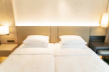 Özet olarak, arka plan için soyut bulanıklık ve odaksız otel odası
