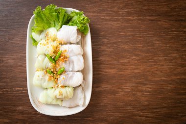 ( Kow Griep Pag Mor) Domuz buğulama pirinç paketleri ya da pilav kabuklu börekler