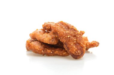 beyaz arkaplanda izole edilmiş kızarmış muz