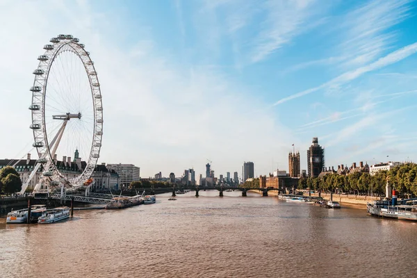 Big Ben Und Westminster Bridge Mit Themse London Großbritannien — Stockfoto
