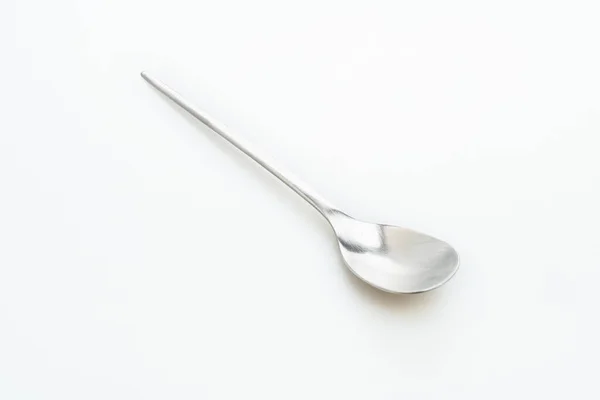 Silver Spoon Isolated White Background — Stock Photo, Image